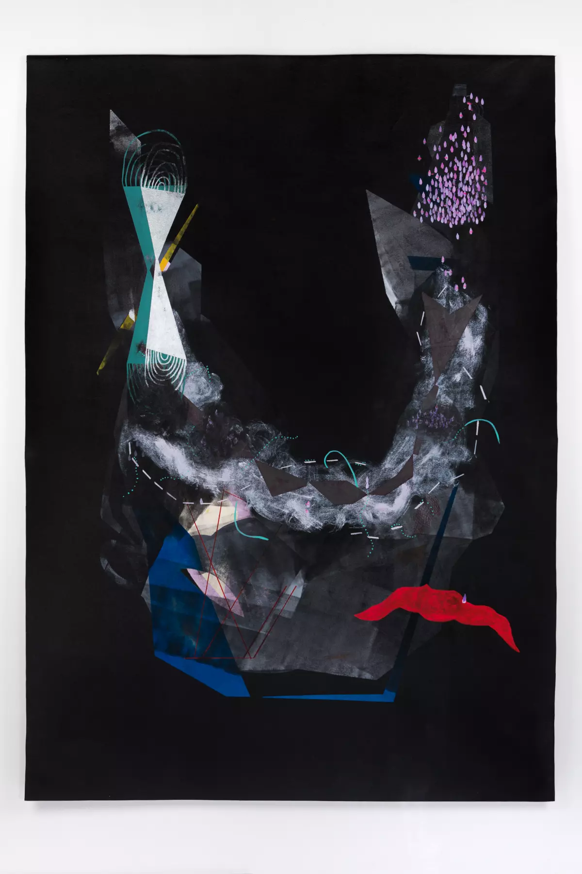 Caroline Kent, <cite>Further and Farther Than One Expects</cite>, 2015. Acrylic on unstretched canvas; 72 x 96 in. Collection of the Walker Art Center, Minneapolis, T. B. Walker Acquisition Fund, 2016. Courtesy of the artist; PATRON Gallery, Chicago; Casey Kaplan, New York; and Kohn Gallery, Los Angeles. Photo: Rik Sfera. 2022/03/display.webp 