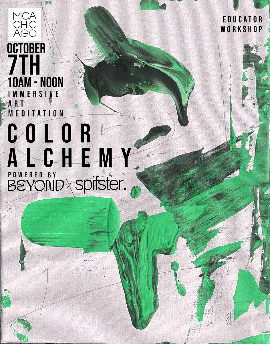 A poster with Color Alchemy event details.