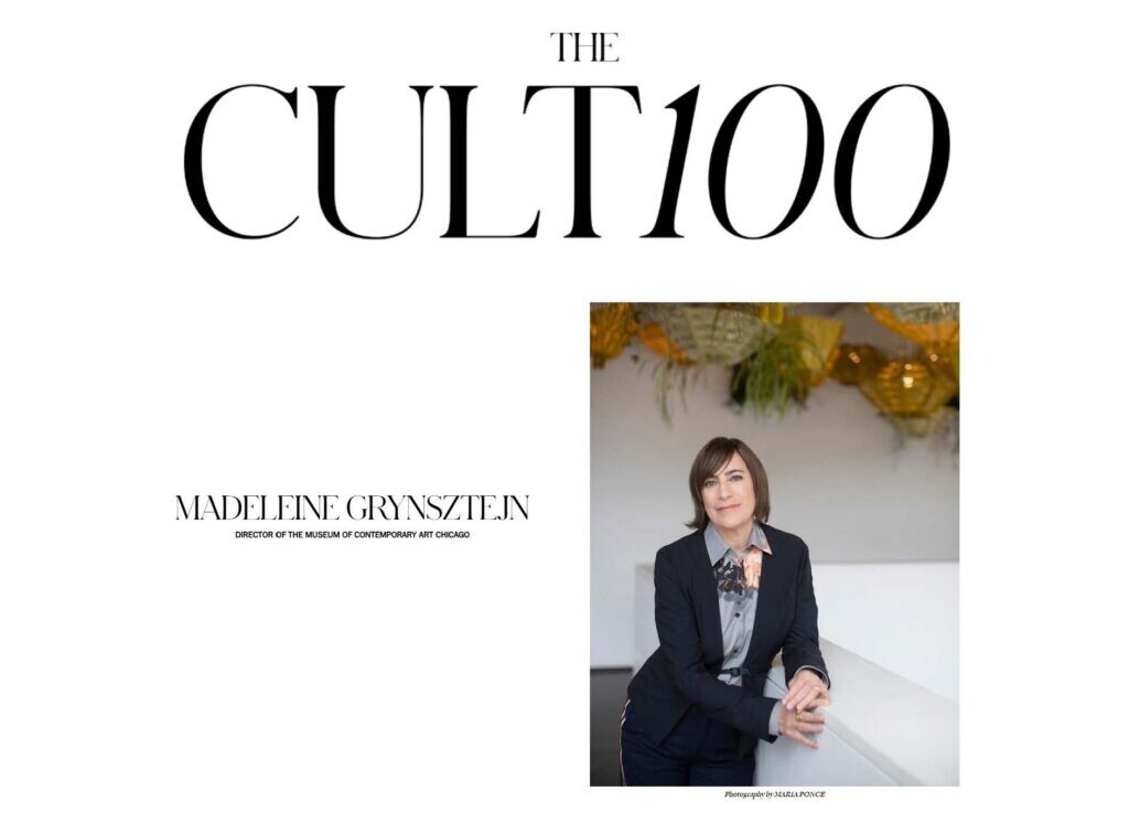 Screenshot of Cultured Magazine's Cult 100 entry for Madeleine Grynsztejn